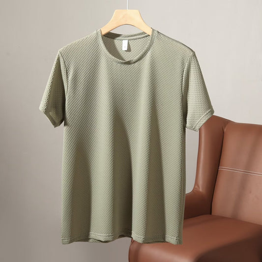 Men's Elastic Bamboo Mesh Ice Silk T-shirt