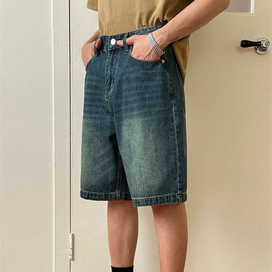 American Style Retro Washed Loose All-match Casual Denim Shorts