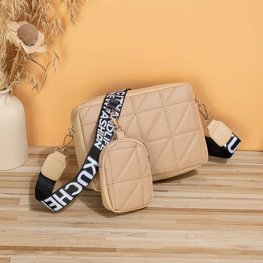 Luxury Designer PU  Leather Plaid Quilted Women's Small Handbag Simple Crossbody Bag Ladies Shell Shoulder Bag Travel Tote